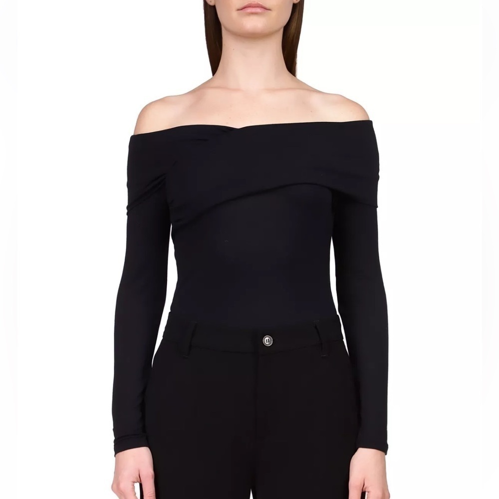 Sanctuary Women's Off-The-Shoulder Ballet Top, Women’s Long Sleeve Shirt L